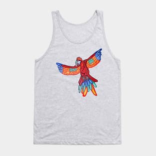 Red Majestic Flying Macaw Tank Top